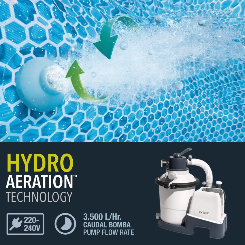 Pack Piscina Prism Frame 400x200x122 cm con 5 accesorios | INTEX