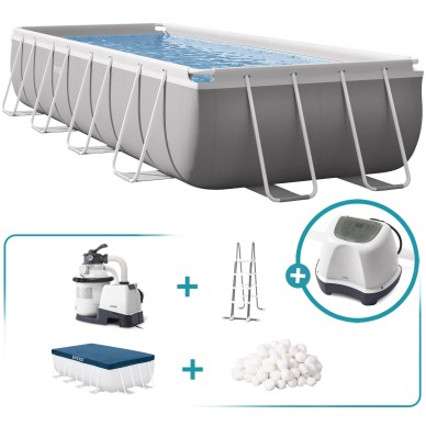 Pack Piscina Prism Frame 400x200x122 cm con 5 accesorios | INTEX