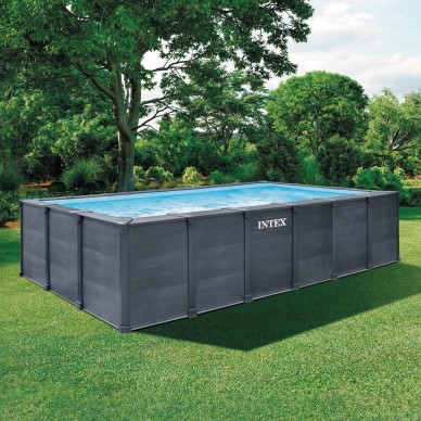 Pack Piscina Graphite Gray Panel 6 metros 6 accesorios | INTEX 2