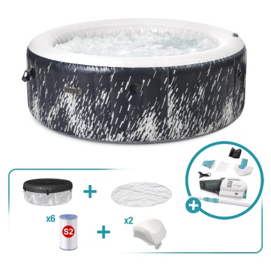 Pack Spa hinchable circular Glow Deluxe Ø196x71 5 acc | INTEX