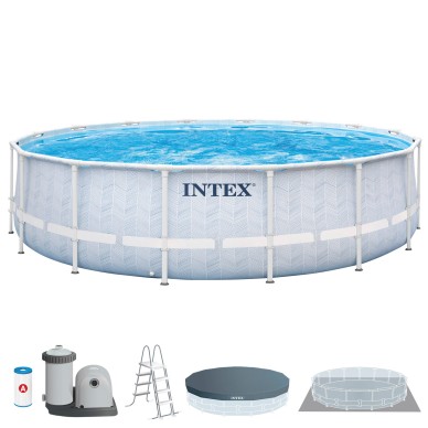 Piscina desmontable redonda modelo Chevron con depuradora | Intex.es