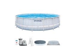 Piscina desmontable INTEX Prism Frame Greywood 4,6 metros + depuradora