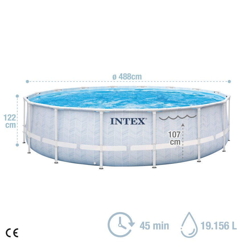 Piscina desmontable redonda modelo Chevron con depuradora | Intex.es