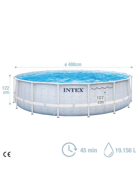 Piscina desmontable redonda modelo Chevron con depuradora | Intex.es