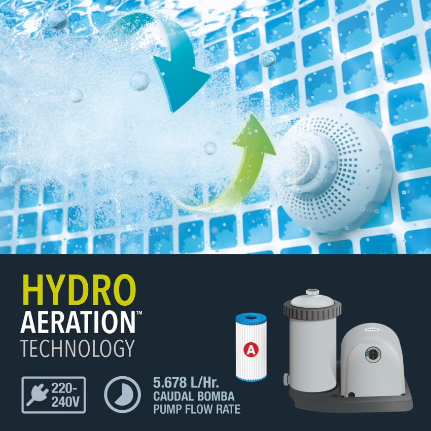 Piscina desmontable redonda modelo Chevron con depuradora | Intex.es