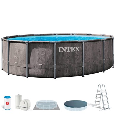 Piscina desmontable redonda diseño madera 549 cm INTEX | Intex.es
