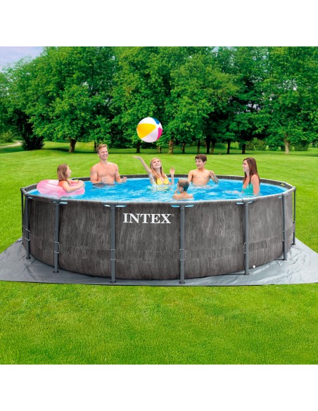Piscina desmontable redonda diseño madera 549 cm INTEX | Intex.es