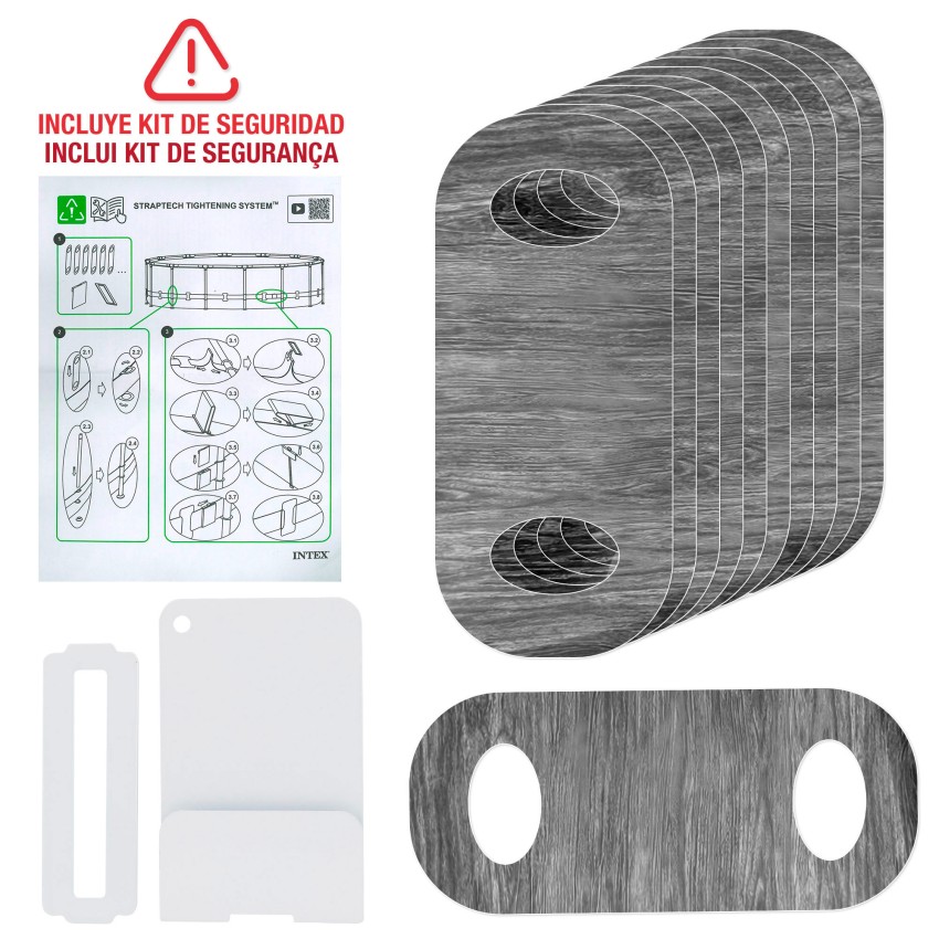 Piscina desmontable redonda diseño madera 549 cm INTEX | Intex.es