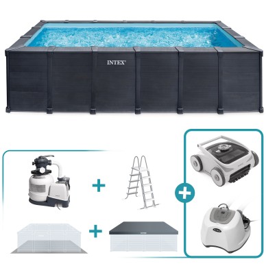 Pack Piscina Graphite Gray Panel 6 metros 6 accesorios | INTEX