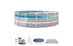 Piscina desmontable redonda INTEX Prism Frame Clearview Ventana panorámica 5 metros