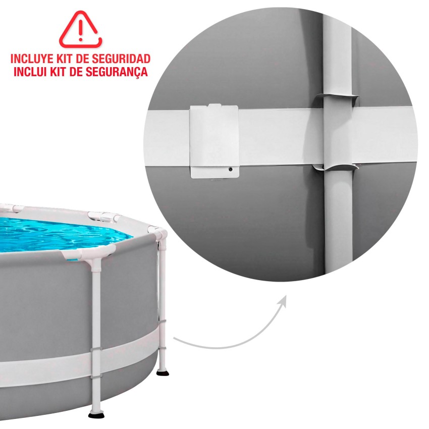 Pack Piscina tubular Prism Frame Clearview Ø488x122 cm con 6 accesorios | INTEX