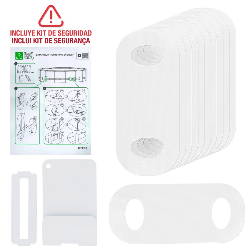 Pack Piscina tubular Prism Frame Clearview Ø488x122 cm con 6 accesorios | INTEX