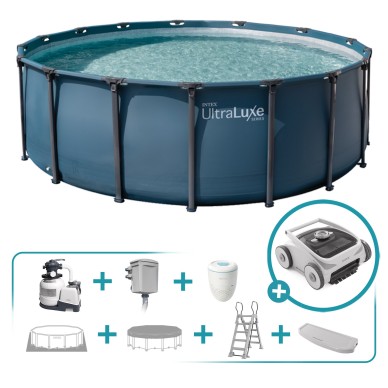 Pack Piscina desmontable rectangular Ultraluxe 5,5 m 9 acc | INTEX