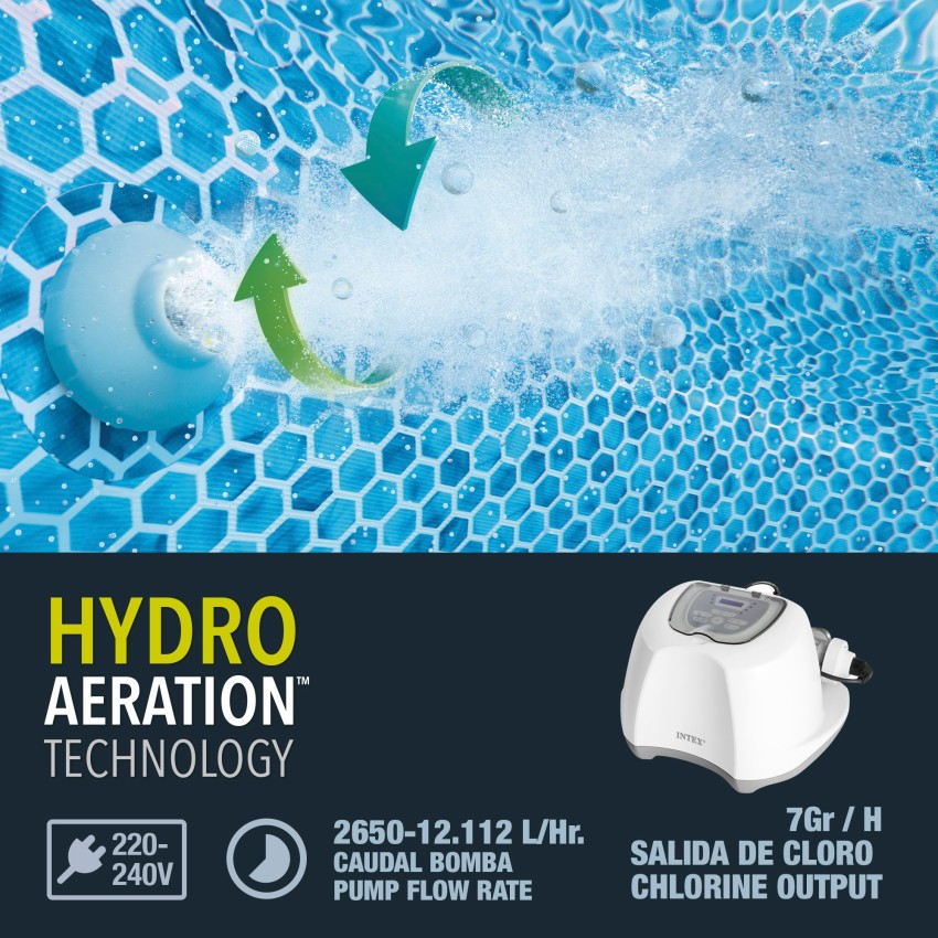 Pack piscina Graphite Gray Panel 4 metros 6 accesorios | INTEX
