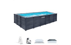 Piscina desmontable rectangular Graphite Gray Panel 6 metros con depuradora