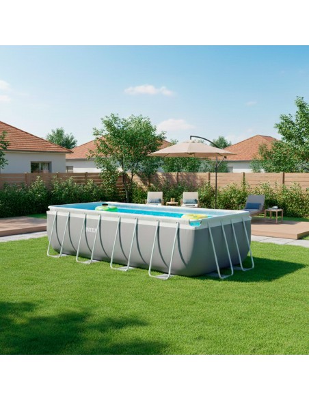 Piscina desmontable rectangular Prism Frame de 4 metros con depuradora de arena | INTEX