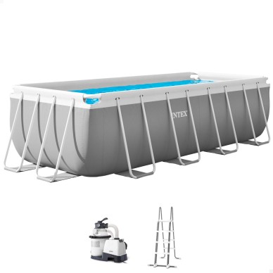 Piscina desmontable rectangular Prism Frame de 4 metros con depuradora de arena | INTEX