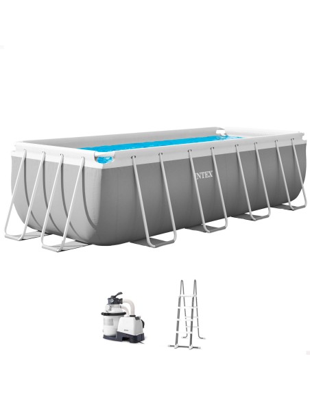 Piscina desmontable rectangular Prism Frame de 4 metros con depuradora de arena | INTEX