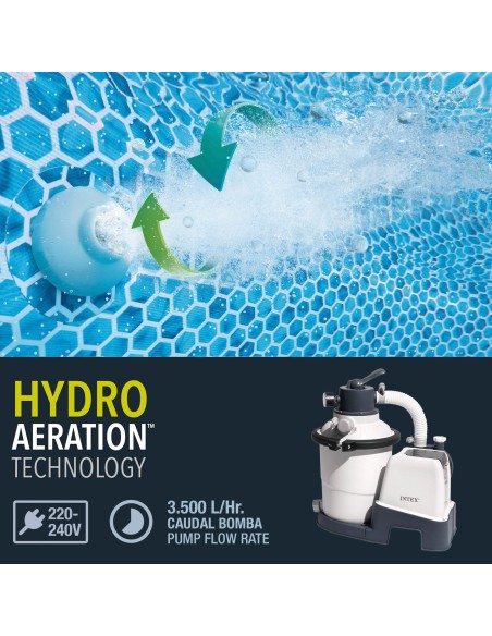 Piscina desmontable rectangular Prism Frame de 4 metros con depuradora de arena | INTEX