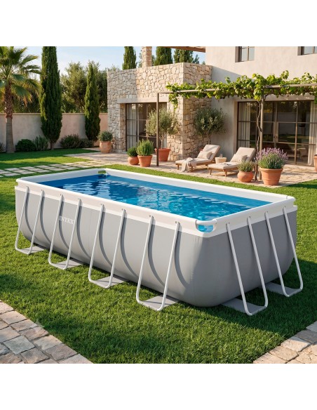 Piscina desmontable rectangular Prism Frame de 4 metros, con depuradora de cartucho | INTEX