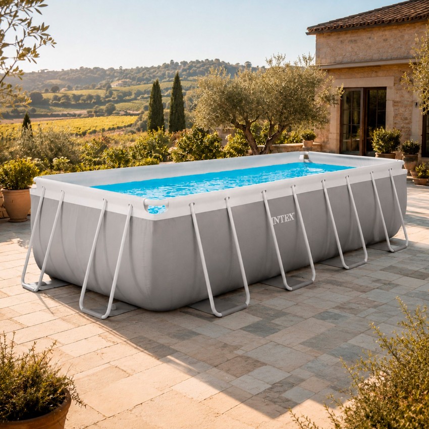 Piscina desmontable rectangular Prism Frame de 4 metros, con depuradora de cartucho | INTEX