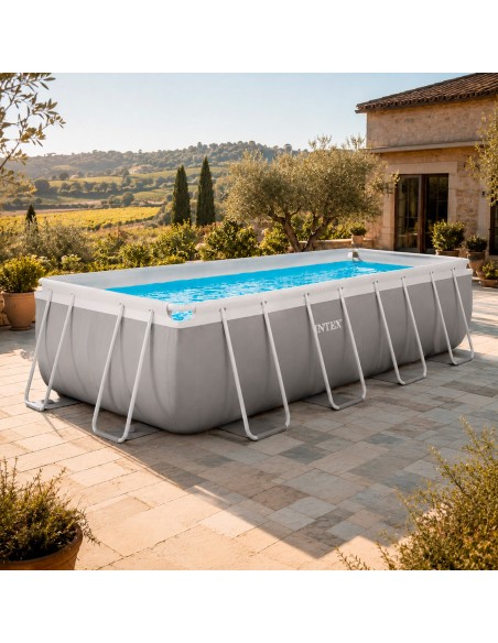 Piscina desmontable rectangular Prism Frame de 4 metros, con depuradora de cartucho | INTEX