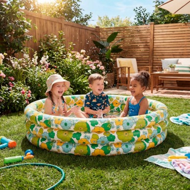 Piscina hinchable infantil flores 3 aros 60 aniversario | INTEX 2