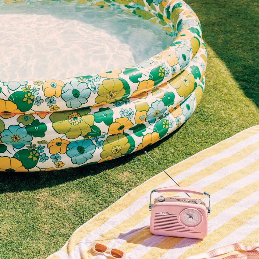 Piscina hinchable infantil flores 3 aros 60 aniversario | INTEX