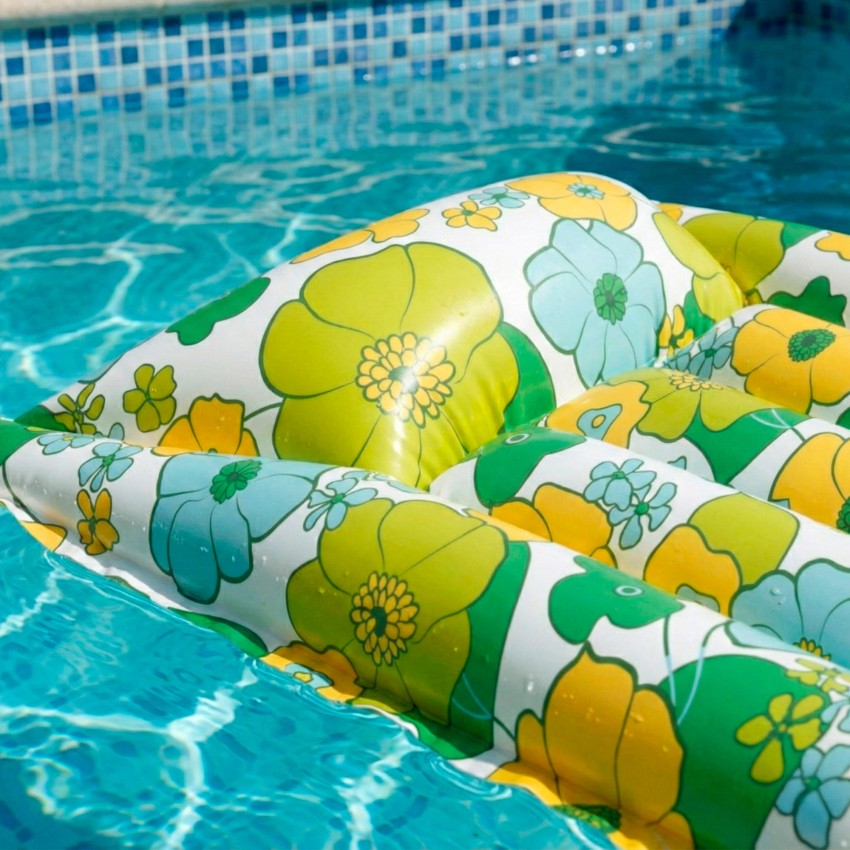Colchoneta hinchable floral 170x53 cm 60 aniversario | INTEX