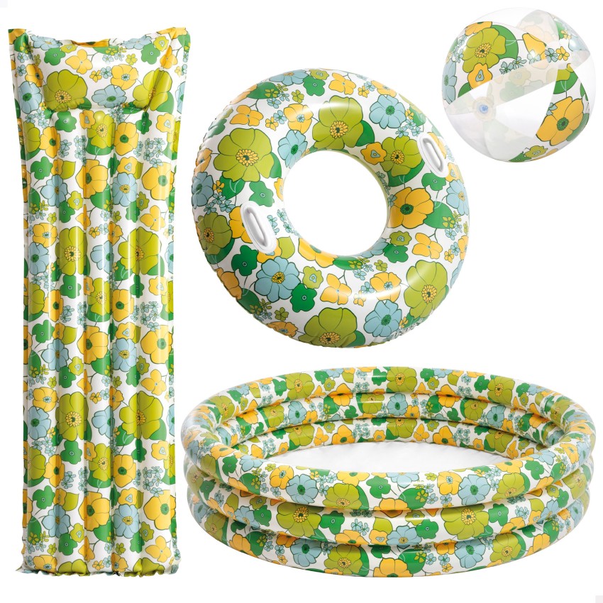 Colchoneta hinchable floral 170x53 cm 60 aniversario | INTEX