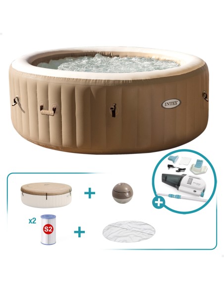 Pack Spa hinchable PureSpa Bubble Massage Ø196 cm con 5 accesorios |INTEX