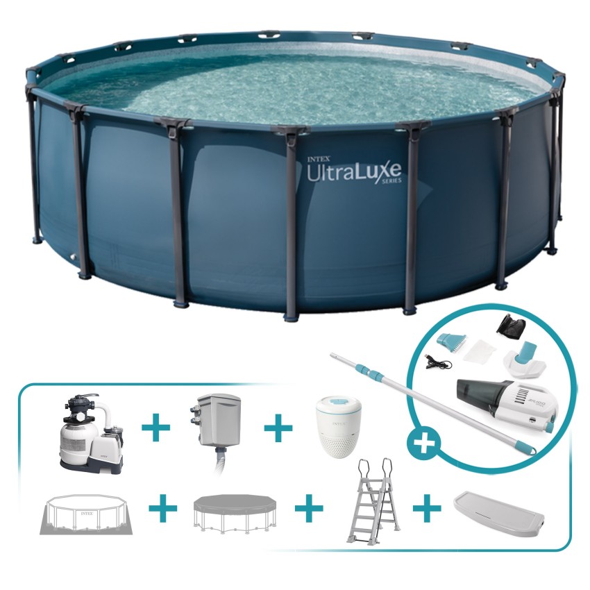 Pack Piscina desmontable redonda Ultraluxe 5,5 m 9 acc | INTEX