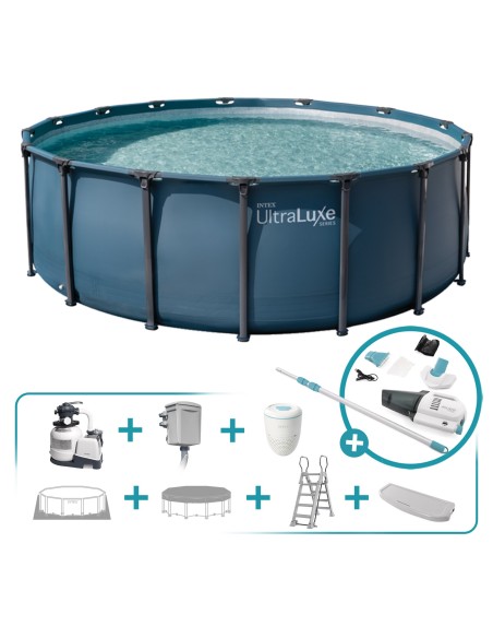 Pack Piscina desmontable redonda Ultraluxe 5,5 m 9 acc | INTEX