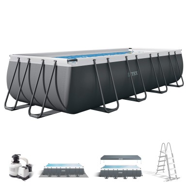 Piscina desmontable rectangular Ultra XTR Frame de 5,5 metros con depuradora de arena y accesorios | INTEX