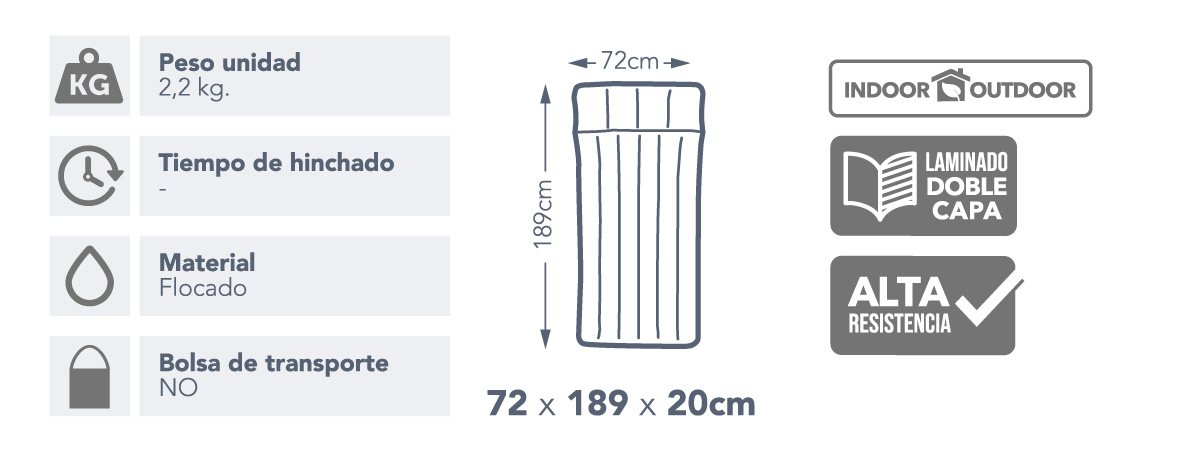 Colchón hinchable individual camping