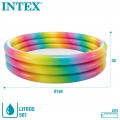 Piscina hinchable Intex de 3 aros con puntos de colores 168x38 cm
