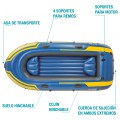 Barco hinchable Challenger 3 Intex, medidas 295x137x43 cm